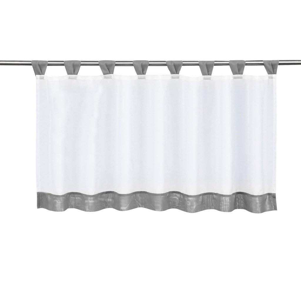 Yujiao Mao 1 x Voile Panel Curtain with Loops H x W 60 x 90 cm Grey