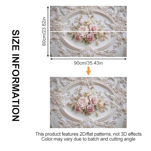 Image of Baroque Rose Kitchen Backsplash Peel and Stick, 35.4x23.6 in