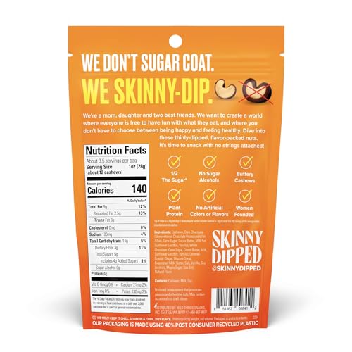 SkinnyDipped Faves Variety Pack, Healthy Snack, Plant Protein, Gluten Free, Pack of 6