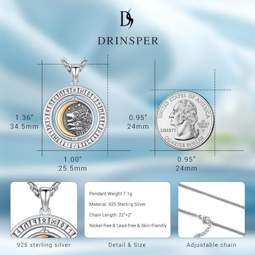 Compass/Wolf/Thor's Hammer/Runes/Tree of Life/Goats/Raven Thor Hammer Necklace for Men Viking Necklace 925 Sterling Sliver Pendant Norse Jewelry Gifts for Men Women2