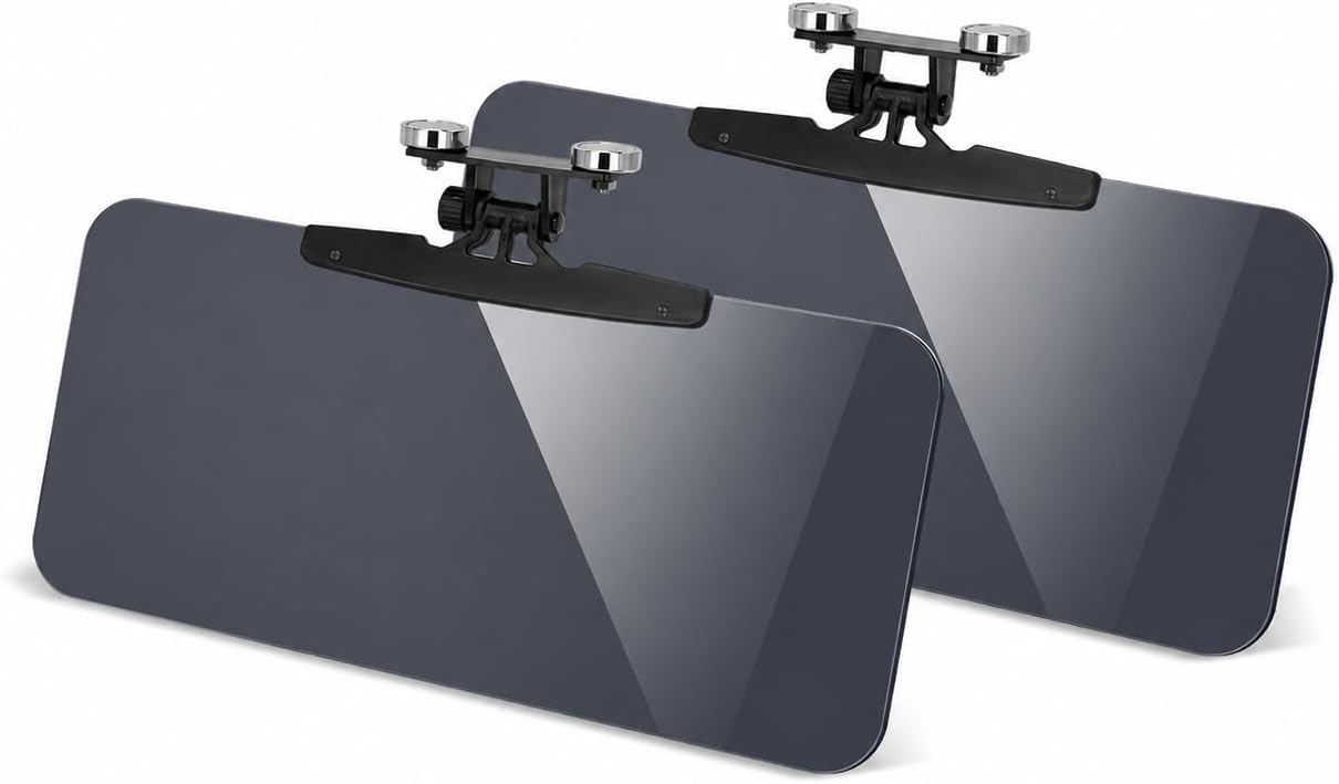 2-Pack Magnetic Sun Visor for UTV & Golf Cart, Polarized Anti-Glare Adjustable Sunshade, Tool-Free Fit for Polaris Ranger/Defender, Can-Am, Uforce 1000, EZGO with Metal Roof/Crossbars,13.39" × 6.1"