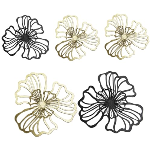 Décoration Murale en Métal OFFIGAM : 5 Fleurs Double Couche pour Salon