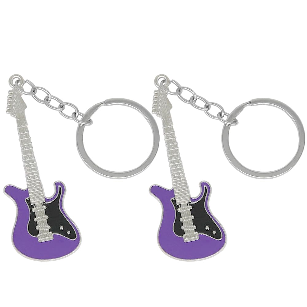 Moydolo Music Guitar Keychain Pendant Bass Charms Key Chain Ring Gift for Music Lover