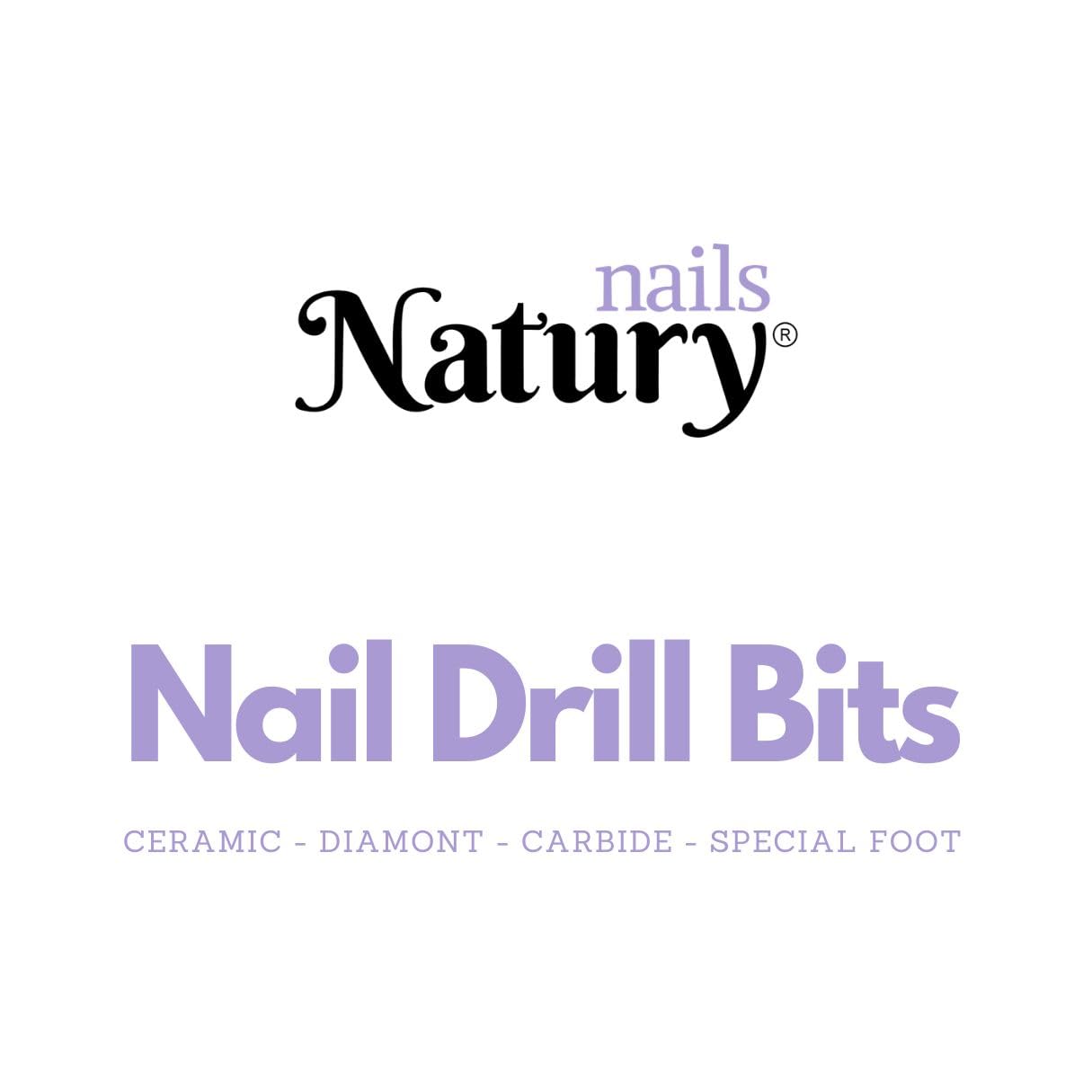 Punta da trapano in carburo di tungsteno Natury Nails per manicure da tornio, pedicure, smalti, unghie acriliche e unghie in gel. Punta per tornio a grana media