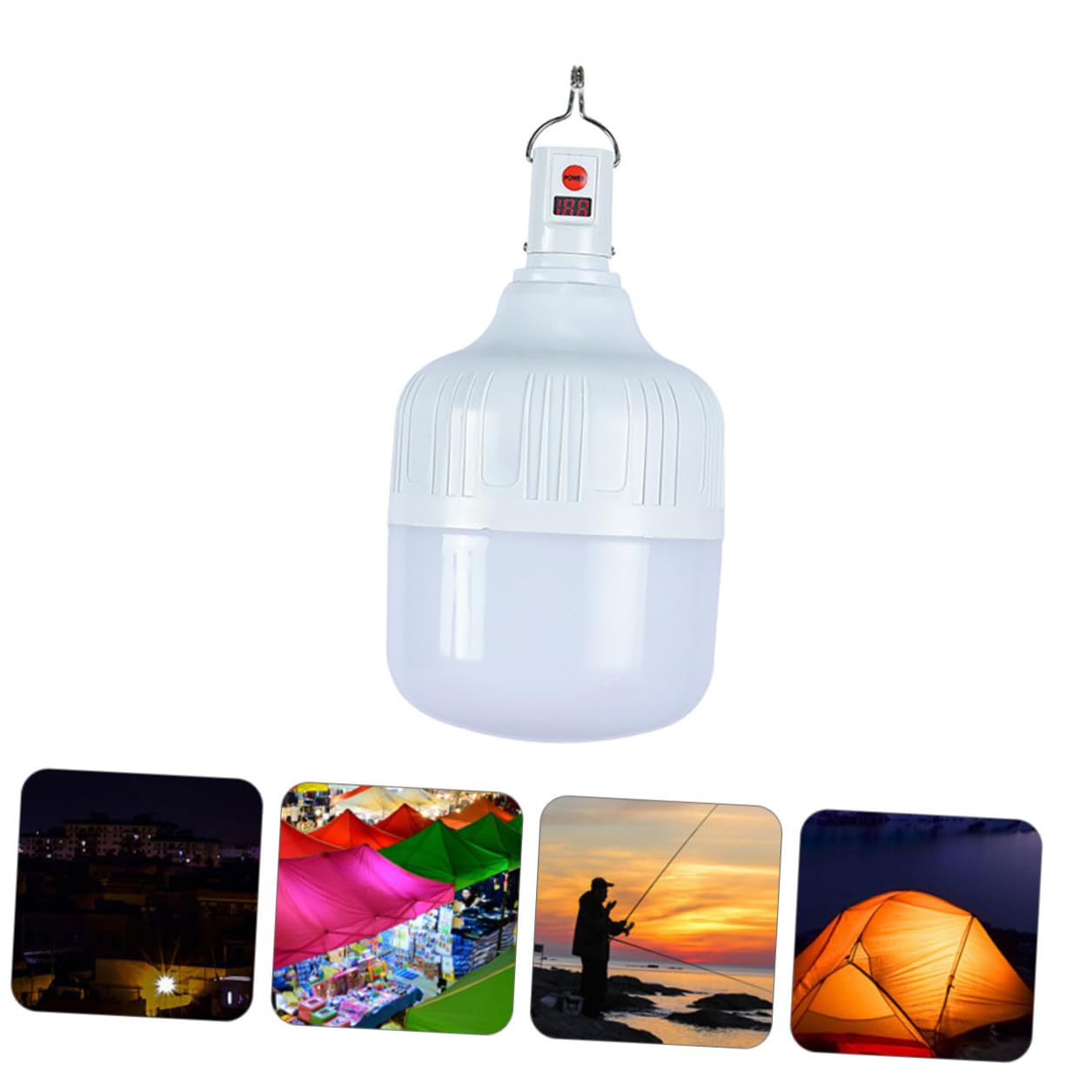 Lampe de Camping LED Rechargeable 100w, Ampoule Suspendue Étanche, Intensité Variable 3 Niveaux, Batterie Longue Durée 8h, Lumière de Secours USB pour Randonnée et Camping