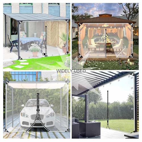 Cortinas para exteriores con ojales para transformar el porche con lona de plástico transparente 6