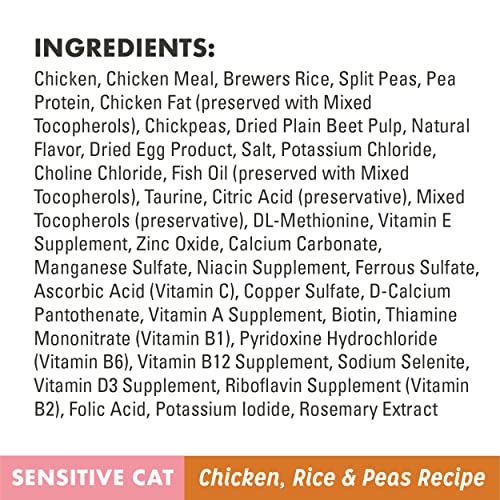 Nutro Wholesome Essentials Natural Dry Cat Food, Sensitive Chicken, Rice & Peas Recipe Kibble, 3 lb. Bag (Pack of 2) - image 4