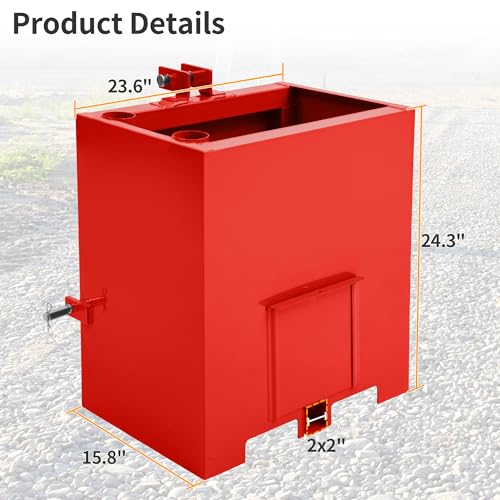 Image of YINTATECH 800lbs 3 Point Capacity Tractor Ballast for CAT1, Red