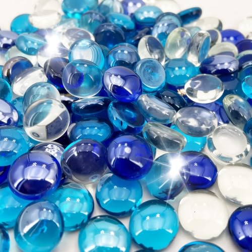 Fire Glass Beads Ultra Clear, Pacific Blue, Cobalt Blue 10