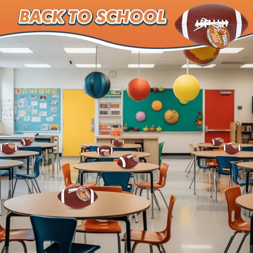 Image of Skylety 6 Sets Composite Leather Footballs Official Size 9 Footballs Inflatable with Pump Official Leather Football 11 Inch High School Football for Back to School Gifts, Youth, Junior, Adult