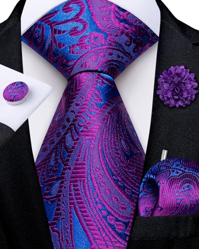 Image of DiBanGu Mens Zipper Tie Silk Pre-Tied Necktie with Gift Box