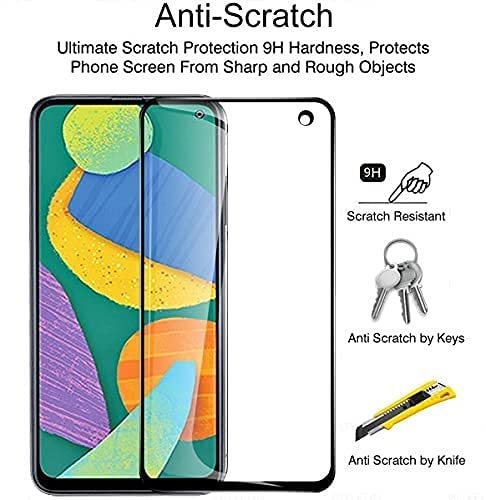 Image of Screen Protector for Samsung Galaxy F52 5G (Black) Tempered Glass Edge-to-Edge 6D Screen Guard With Installation Kit