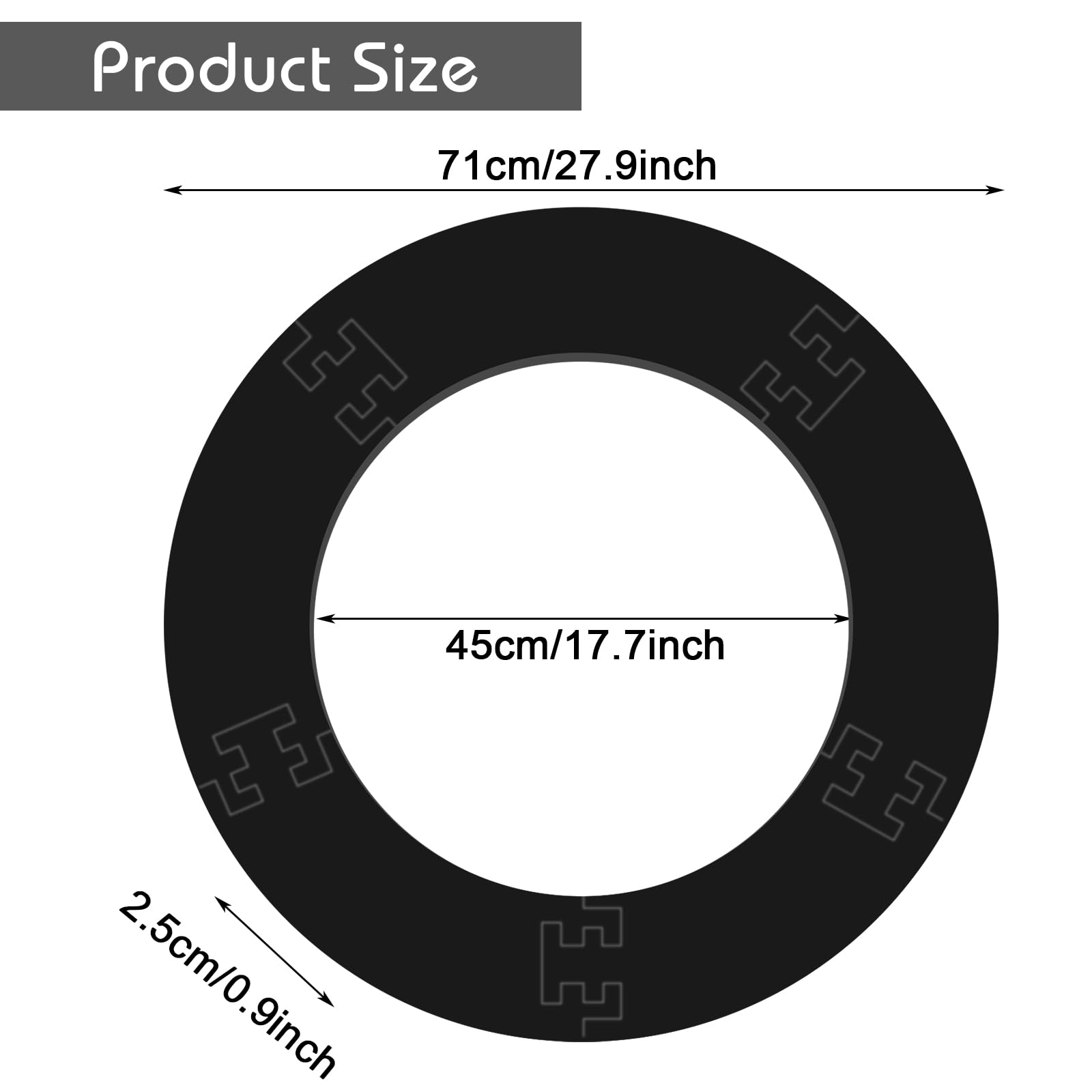 Anillo protector para diana, 5 unidades, para diana envolvente, círculo interior de 45 cm, anillo exterior de 71 cm, borde para protección de pared