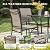 HERA'S HOUSE 5 Piece Patio Dining Set, 4 x Brown Textilene Dining Chair and 37" Square Wood-Like Dining Table with Umbrella Hole, Outdoor Table and Chairs Set for Lawn Garden Backyard Deck