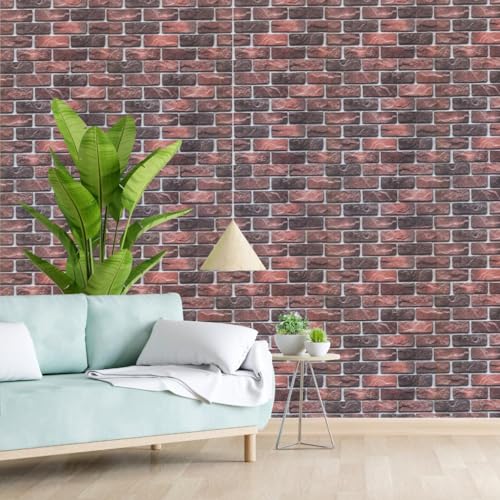 Image of Eurotex PVC Self-Adhesive 3D Brick Design Wallpaper, 57 sq. ft