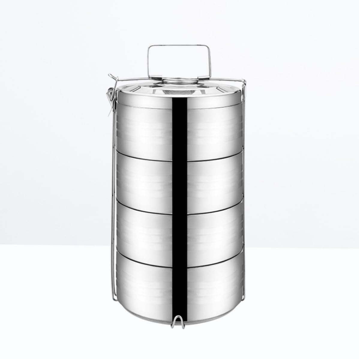 Fiambrera Resistente al Calor de Acero Inoxidable Térmica Diseño de 4 Niveles y Compartimentos Separados para Picnic y Uso en Casa