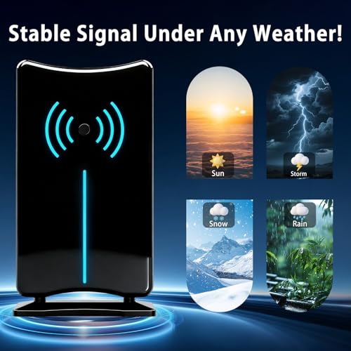 Image of Digital Antenna for Smart TV Indoor Outdoor,HDTV Antenna for All TVs,Supports 4k 1080p Indoor Antenna /Outdoor Antenna with Amplified,Long Range Reception 16.4FT Antennas for Tvs Without Cable (Green)