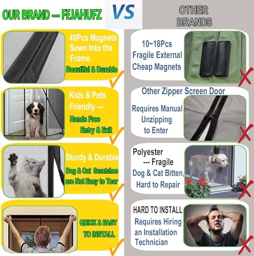Image of Magnetic Garage Door Screen 11x9ft for 1 Car, Doors Durable Fiberglass Heavy Duty Mesh Magnetic Net, Pets Friendly Retractable for Carport Garage Patio Porch (Black, 11x9ft)