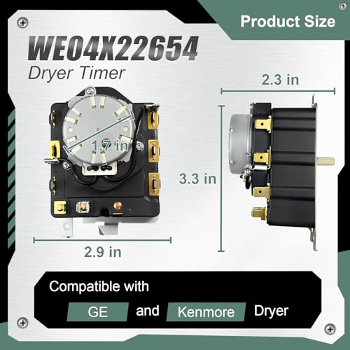 Image of Upgrade WE04X22654 Dryer Timer Compatible with GE Kenmore Dryer, Replaces WE4M521 4248297 AP5983860 PS11721520 EAP11721520 234D1296P017 TMD1TM26 PD00034552