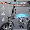 PEXMOR Electric Bike for Adults, 350W Motor (Peak 500W) Ebike 36V 6AH Battery, 14" Folding Commuter City Electric Bicycle for Adults/Teens, Complies to UL2849 #1