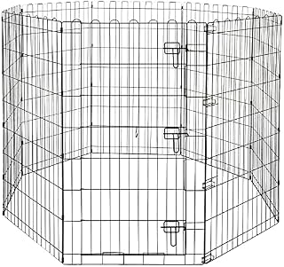 Amazon Basics Foldable Metal Dog and Pet Exercise Playpen - With door - 36-inch (91-cm)