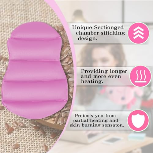 Image of Microwave Heating Pad for Pain Relief, 13 inch x 10 inch Microwavable Heating Pads for Cramps, Back Pain, Neck Shoulder, Muscles, Knee, Joints, Natural Heat Pack Moist Heat, Pink Axolotl