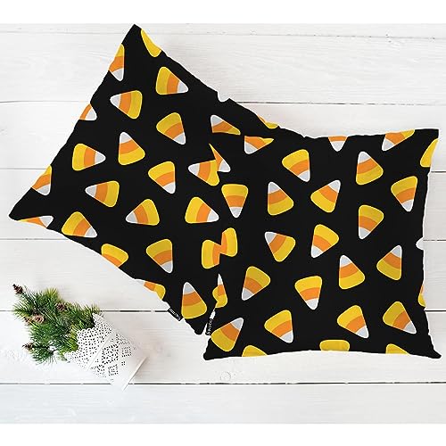 Swono PILL-SET2-KY308WSJ Throw Pillow Covers Candy Corn, Halloween Candy Corns Sweet Triangle Accent Cushion Covers Decorative Pillowcase thumb #4