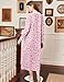 Ekouaer Women's Long Sleeve Nightgown Full Length Sleepwear Long Sleepshirts Henley Sleep Dress S-4XL