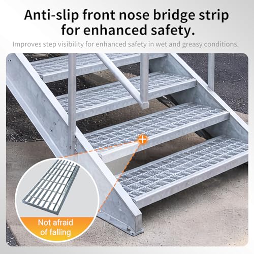 Marchepied d'escalier en acier galvanisé haute durabilité T3 robuste
