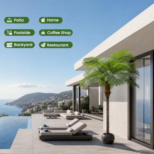 Image of Artificial Palm Trees for Outdoors,6.5ft Tall Fake Plant for Indoor /Outdoor