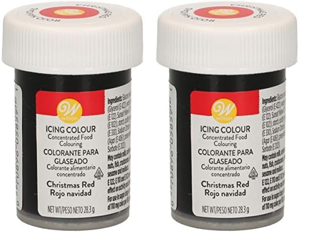 Wilton Colorante Alimenticio para Glaseado en Pasta, 28.3g, Color Rojo Navidad, 04-0-0042 (Paquete de 2)