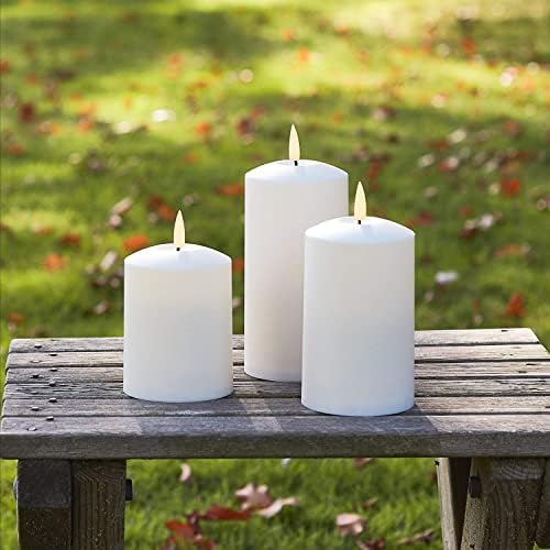 Lights4fun Large TruGlow® Outdoor Waterproof Flameless Pillar Candle Battery LED 15cm with Timer