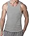 Different Touch 6 Pack Men's Big and Tall Muscle Ribbed Tank Tops A-Shirts Underwear Shirts (US, Alpha, 3X-Large, Big, Tall, Grey)