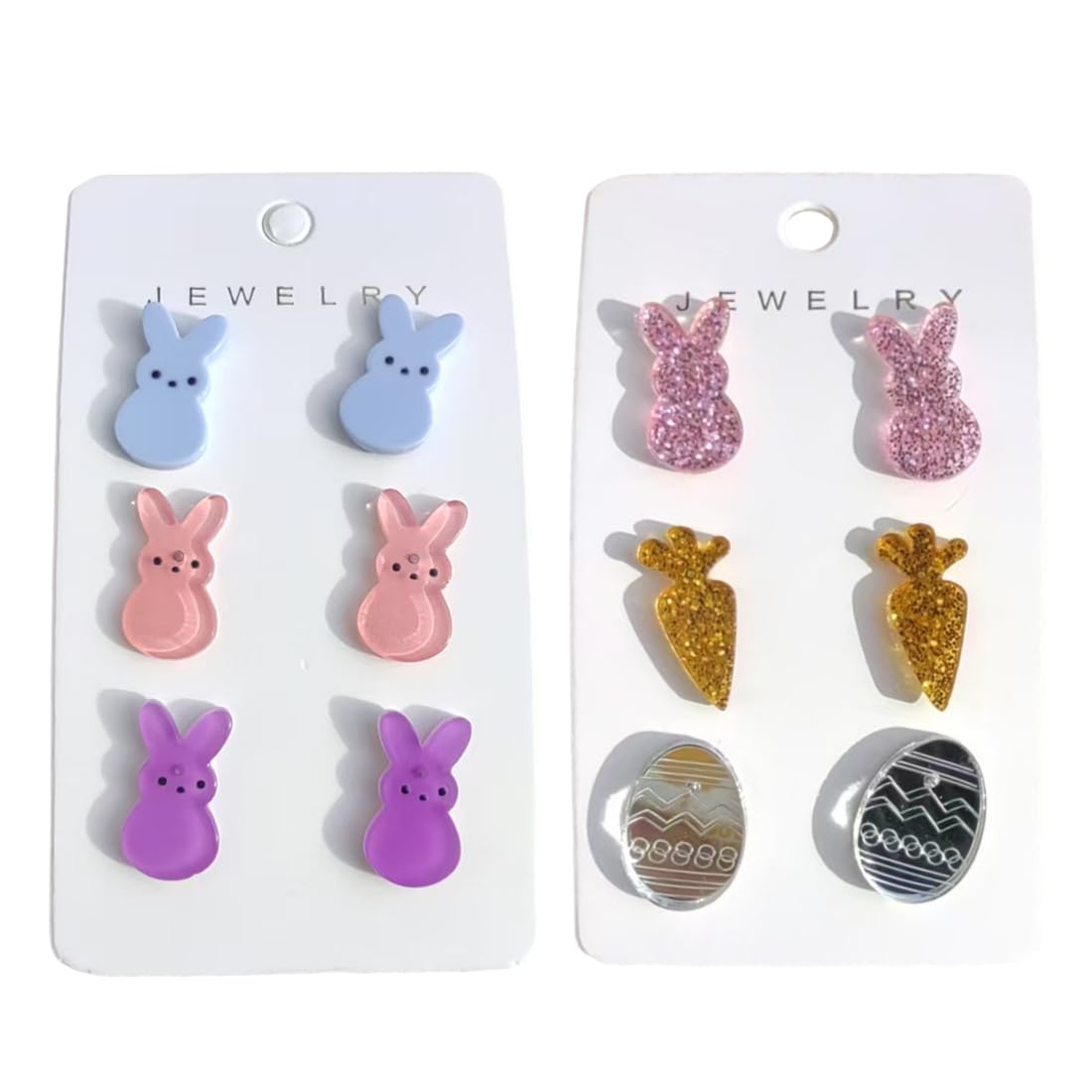 6 Paia Orecchini Bambina Di Pasqua orecchino Per Donna Pendenti Coniglietto Carota Anallergici Set Per Ragazze E Feste