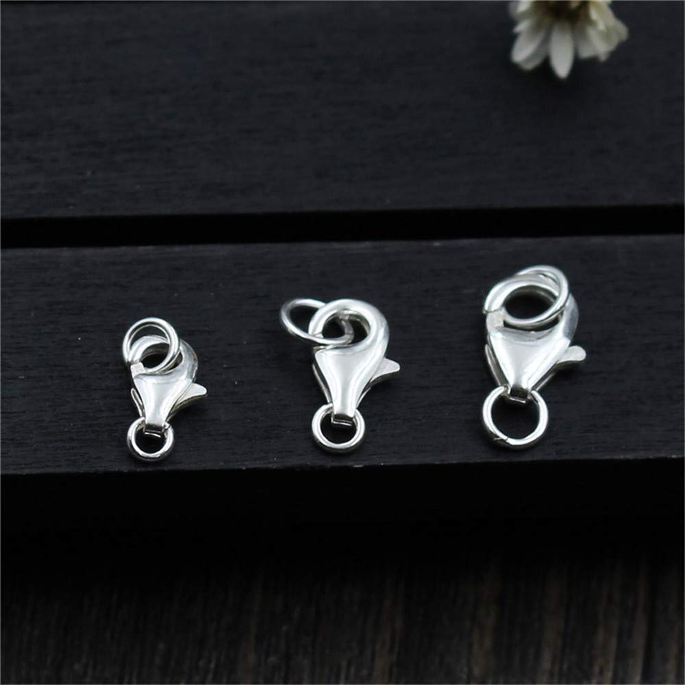 1 pezzo Chiusura a moschettone in argento sterling 925 per gioielli fai da te - Argento, 8mm Migliore Scelta