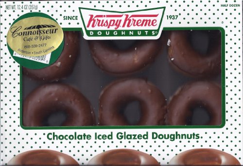 Krispy Kreme Chocolate Iced Glazed Doughnuts - (2) Half Dozen Boxes