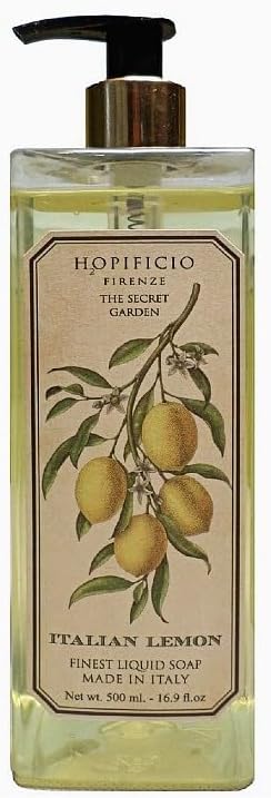 The Secret Garden “Italian Lemon” Finest Liquid Soap - 16.9 fl. Oz/ 500 ml