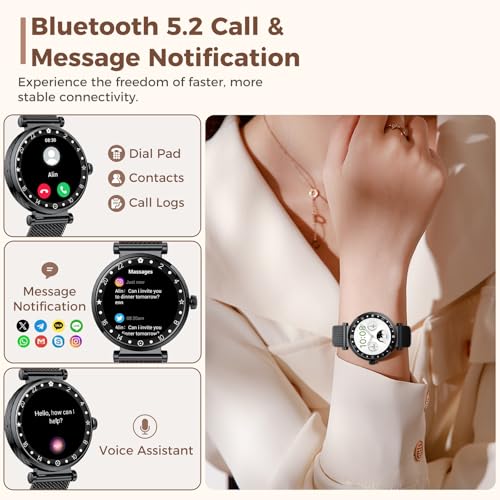 Smartwatch voor dames, fitnesstracker met antwoord/bellen - Afbeelding 3