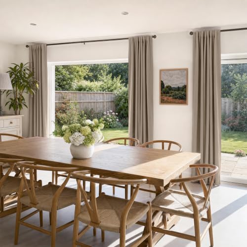 Image of Linen Total Blackout Curtains for Bedroom 90 Inch Long Burlywood Birch
