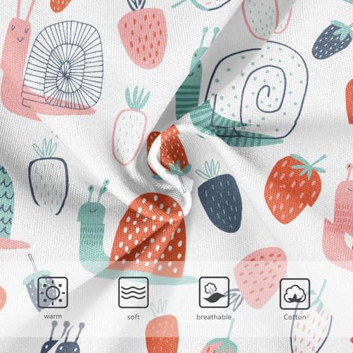 Girls Underwear Soft Cotton Snails Strawberries Kids Panties in Sizes 2/3t, 4t, 5t, 6 and 83