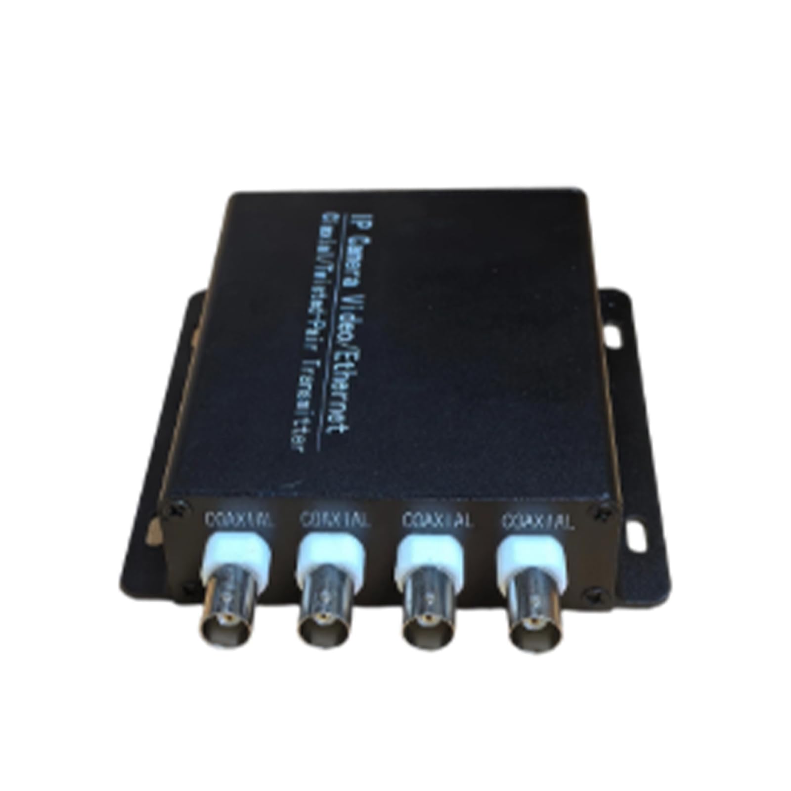 RJ45-zu Koax Kamera Extender, 4-Kanal Koax Videobox mit schwarzem Metallgehäuse und 2 km Entfernungsreferenz für CCTV Installationsteams