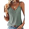 Sexy-Lace-Tank-Tops-for-Women-Summer-Lace-Splicing-Spaghetti-Strap-Shirt-Hollow-Out-Crochet-Sleeveless-CamisoleSamllGreen Sexy Lace Tank Tops for Women Summer Lace Splicing Spaghetti Strap Shirt Hollow Out Crochet Sleeveless Camisole(Samll,Green)