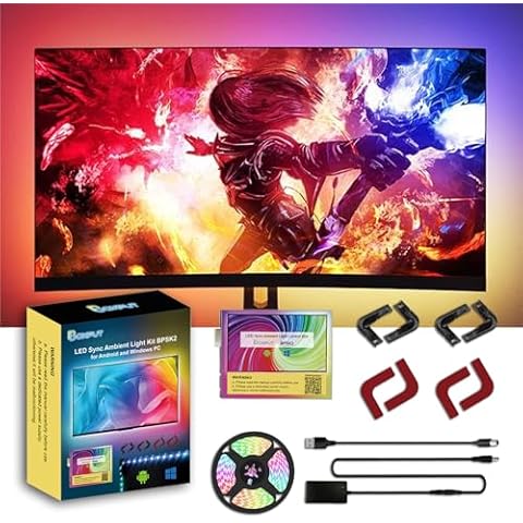 BOXPUT 9.84ft Gaming Lights for PC Monitor TV Backlight Sync to Screen for 32-43 inch Monitor for Windows PC and Some Android TV Box Music Sync LED Lights Strip BPSK2(60 led Light/m) Cover
