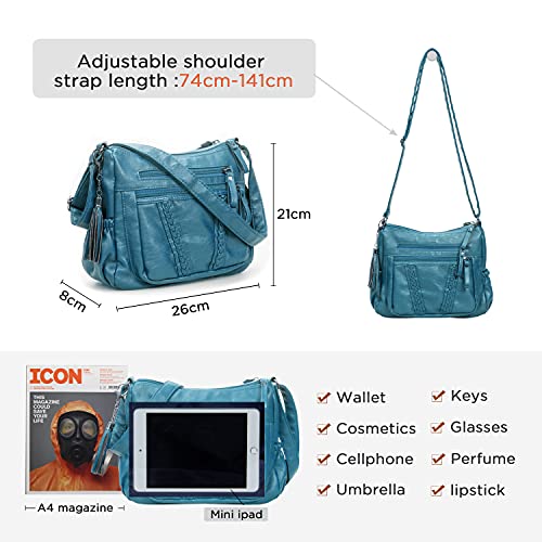 image for VOLGANIK ROCK Ladies Handbag Soft PU Leather Crossbody Bag for Women L