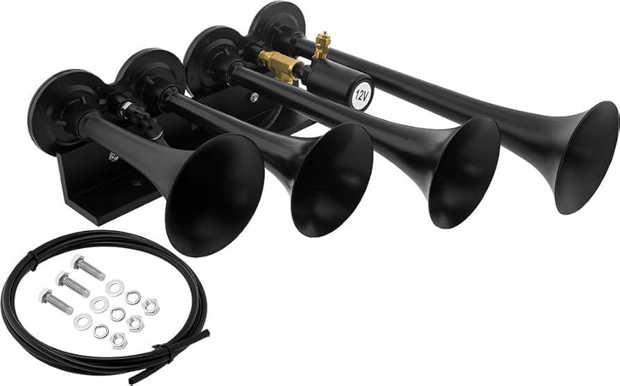 Amazon.com: Vixen Horns Train Horn for Truck/Car. 4 Air Horn Black