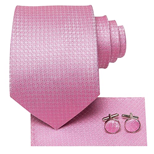 Image of Dubulle Mens Paisley Striped Tie Woven Necktie for Men and Handkerchief Cufflinks Set Wedding Formal Business