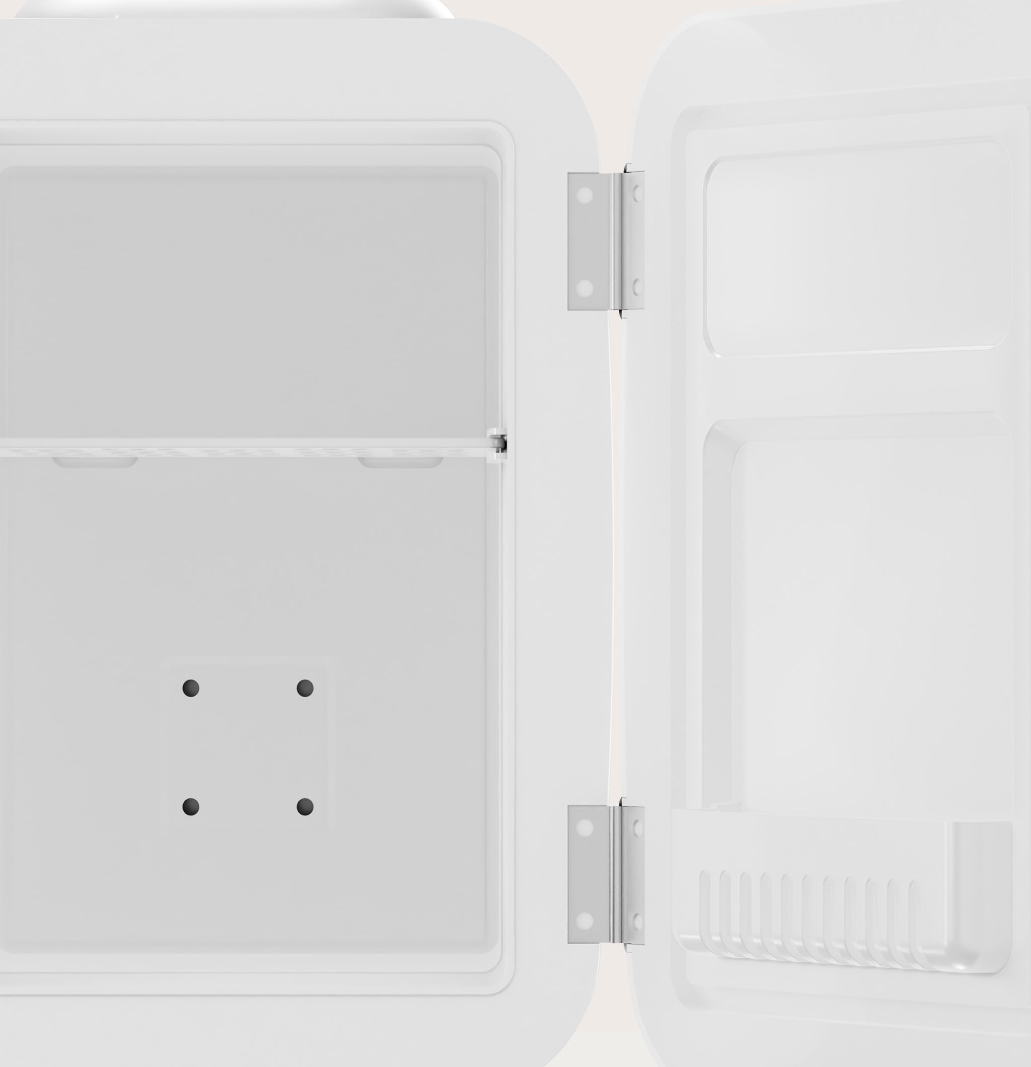 EVVO F4 Mini Frigorifero Retro Bianco 4L - Mini Frigorifero per Creme, Trucco e Bellezza | Mini Frigorifero Portatile per Stanza, Ufficio e Auto | Funzione Fredda e Calore | Silenzioso | 12V/220V
