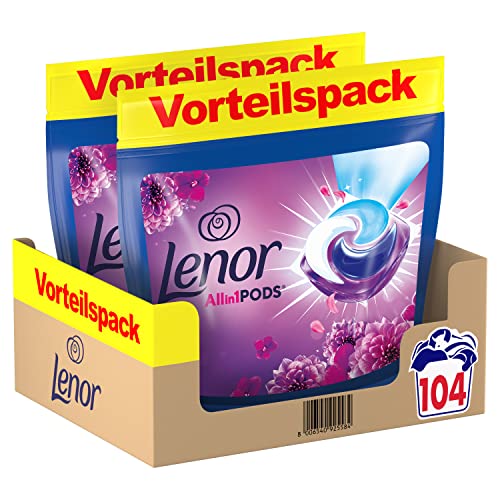 Lenor Colorwaschmittel Allin1 PODS Amethyst Blütentraum 104 Waschladungen, Flüssigkeit, Hygienische Tiefenreinigung und Lang Anhaltende Frische Lenor Colorwaschmittel Allin1 PODS Amethyst Blütentraum 104 Waschladungen, Flüssigkeit, Hygienische Tiefenreinigung und Lang Anhaltende Frische