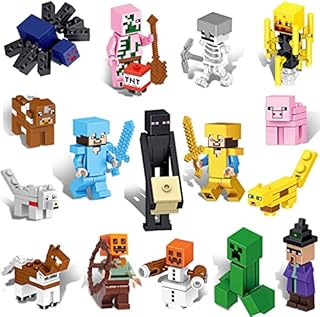 17 Pcs Stitching Block Figure Set, Game-Themed Mini Action Mosaic Doll Series, DIY Action Figures Minifigures Children's Birthday Gift, New Year Gift, Toy Set Suitable for Boys and Girls