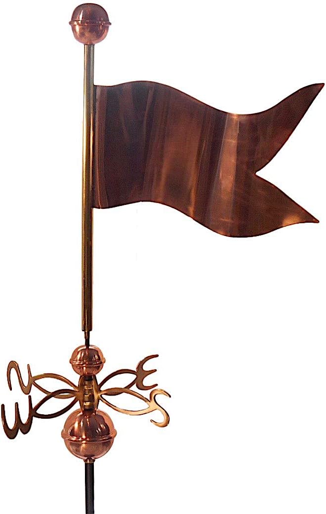 406C Banner Weathervane Pure Copper Directionals and Globes, Large